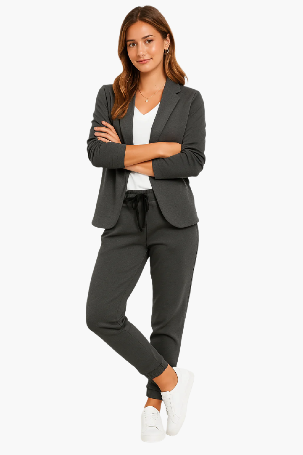Damkostym set – Blazer och byxor, elegant och avslappnad för arbete och fritid
