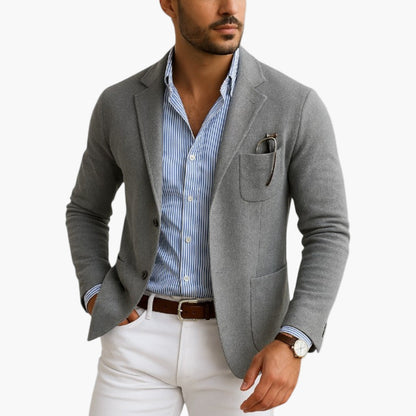 Herr Elegant Kavaj med Kavajslag – Klassisk Stil för Affär & Vardag