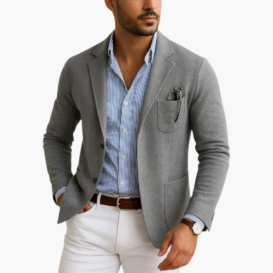 Herr Elegant Kavaj med Kavajslag – Klassisk Stil för Affär & Vardag