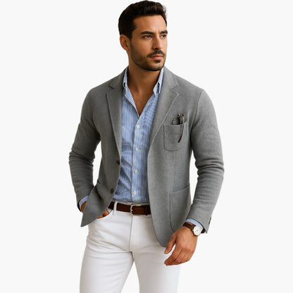 Herr Elegant Kavaj med Kavajslag – Klassisk Stil för Affär & Vardag