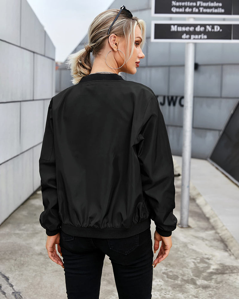 Dam Bomberjacka Trendig Vardag Elegant Stil