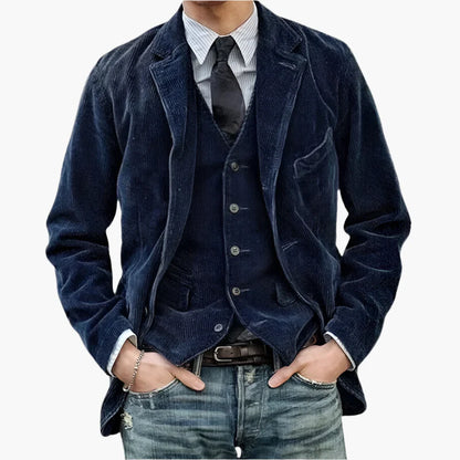 Herr Corduroy Kavaj – Klassisk och Stilren Vardagsjacka för Höst och Vinter
