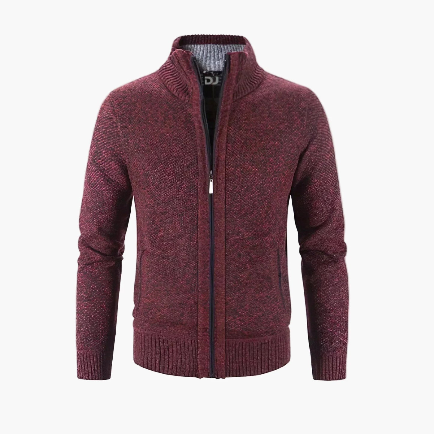 Herr Stickad Zip-Up Cardigan – Modern Vardagsstil och Komfort