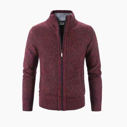 Herr Stickad Zip-Up Cardigan – Modern Vardagsstil och Komfort