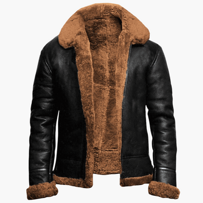 Herr Shearling Pilotjacka – Klassisk vinterjacka med stil och komfort