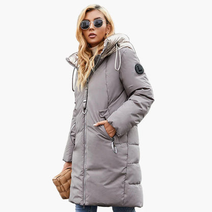 Dam Parkas Vinterjacka Lång, Modern Stil, Perfekt för Kallt Väder