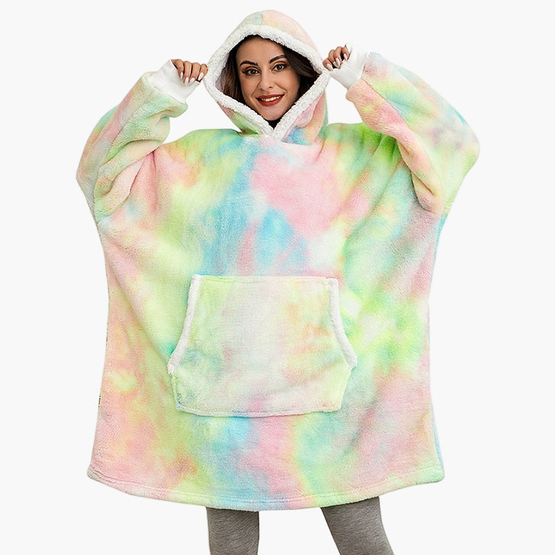 Unisex Mysig Oversize Hoodie-filt för Loungewear och Avkoppling