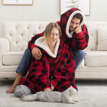 Unisex Mysig Oversize Hoodie-filt för Loungewear och Avkoppling