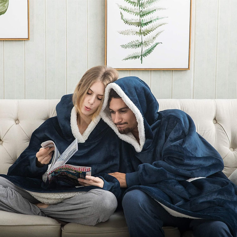 Unisex Mysig Oversize Hoodie-filt för Loungewear och Avkoppling