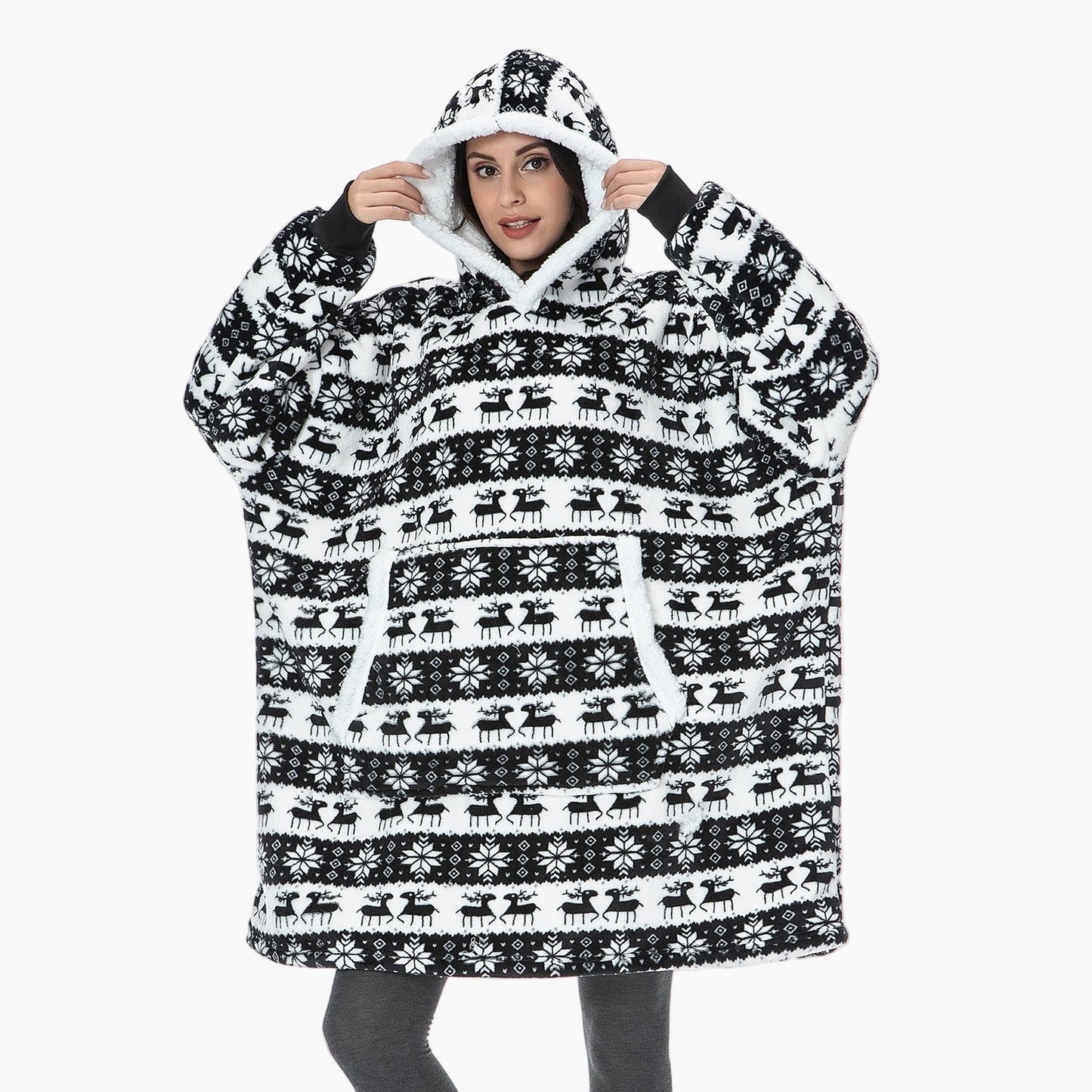 Unisex Mysig Oversize Hoodie-filt för Loungewear och Avkoppling
