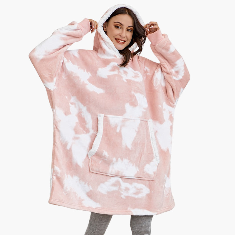 Unisex Mysig Oversize Hoodie-filt för Loungewear och Avkoppling