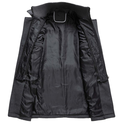 Herrar Klassisk Vinterkappa med Modern Design och Hög Krage – Perfekt för Arbete och Fritid