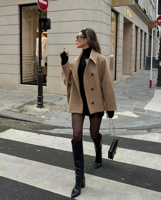 Damskappa Oversized Boxy Fit – Trendig Jacka för Höst och Vinter, Elegant Stil för Kvinnor