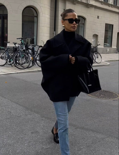 Damskappa Oversized Boxy Fit – Trendig Jacka för Höst och Vinter, Elegant Stil för Kvinnor