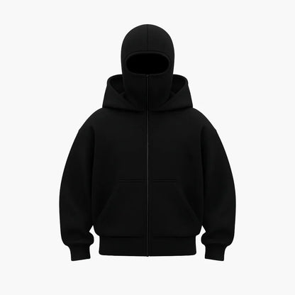Herrar Urban Tech Hoodie med Integrerad Balaklava – Funktionell Streetwear för Aktiva