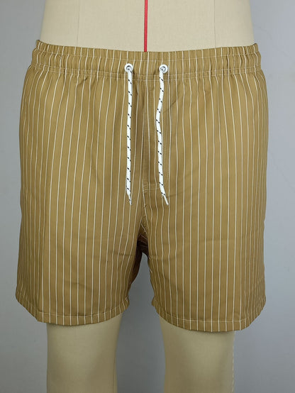 Herr Strandshorts med Smala Ränder – Lediga Badshorts för Strand och Vardag