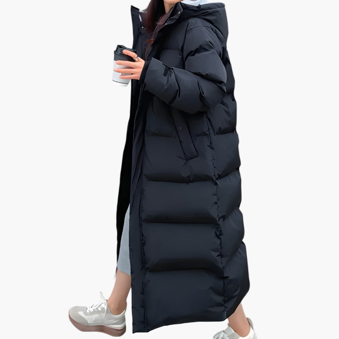 Dam Parkas Lång Vattentät Vinterjacka Puffer – Modern Varm Ytterrock för Kallt Väder