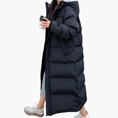 Dam Parkas Lång Vattentät Vinterjacka Puffer – Modern Varm Ytterrock för Kallt Väder