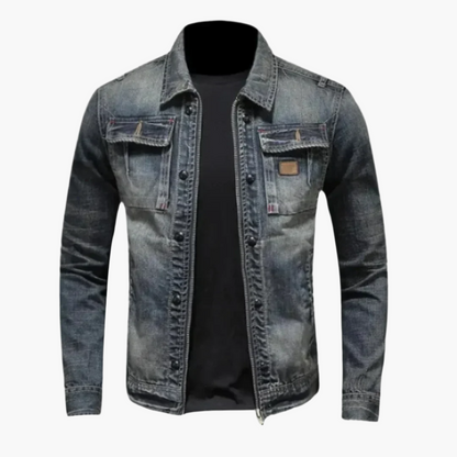 Herr Jeansjacka Klassisk Stil – Tidlös Denimjacka för Vardag och Fritid