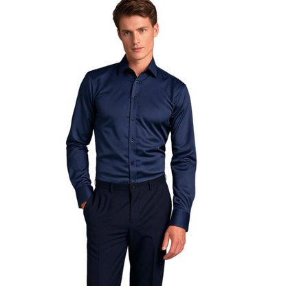 Herrskjorta Slim Fit Stretch – Klassisk och Elegant för Affärs- och Casualbruk