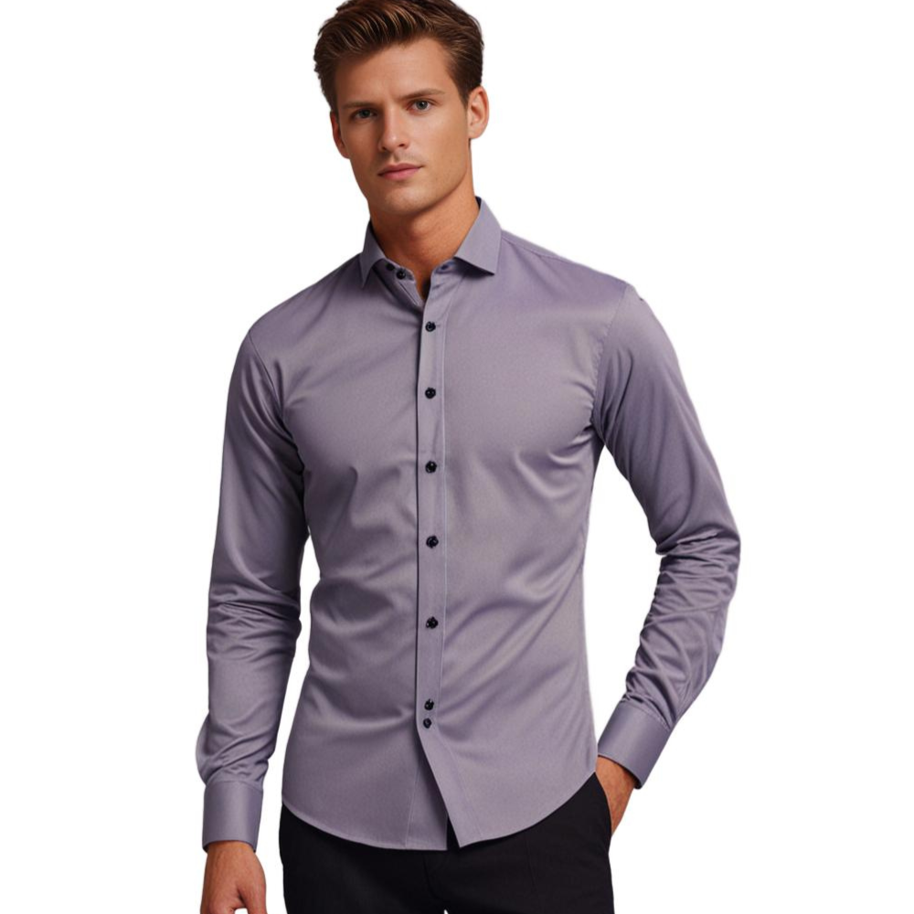 Herrskjorta Slim Fit Stretch – Klassisk och Elegant för Affärs- och Casualbruk