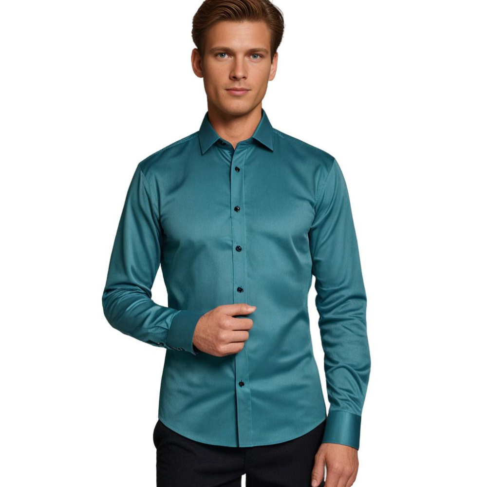 Herrskjorta Slim Fit Stretch – Klassisk och Elegant för Affärs- och Casualbruk