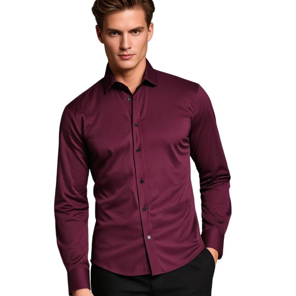 Herrskjorta Slim Fit Stretch – Klassisk och Elegant för Affärs- och Casualbruk