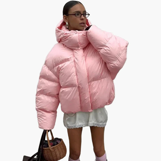 Damjacka Vinter Oversized Puffermodell Trendig och Varm