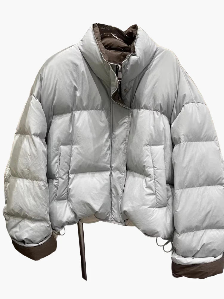 Dam Vinterjacka Oversized Pufferjacka för Avslappnad Stil och Värme