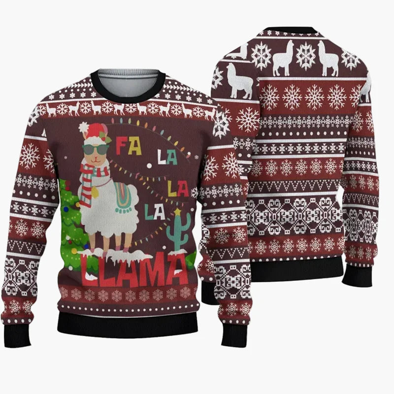 Herr Jultröja Ugly Christmas Sweater Christmas Bros med Tomten och Jesus – Rolig Festtröja