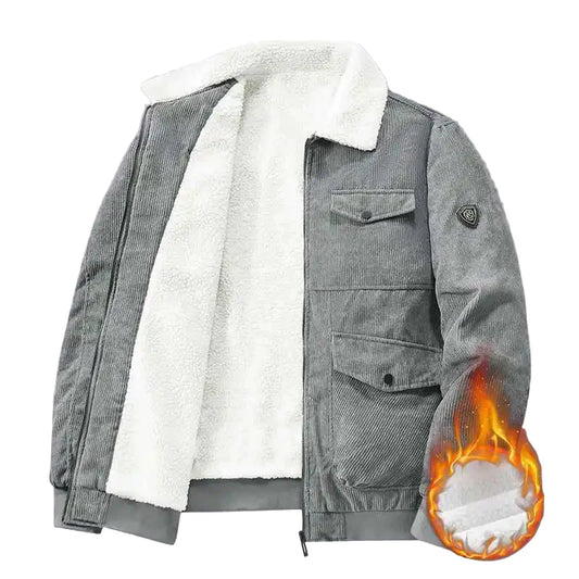 Herr Varm Fodrad Jacka – Trendig Vinterjacka för Stad och Fritid