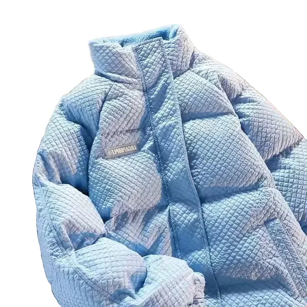 Dam Herr Vinterjacka Puffig Casual Lös Passform med Ståkrage – Trendig Vadderad Jacka för Par