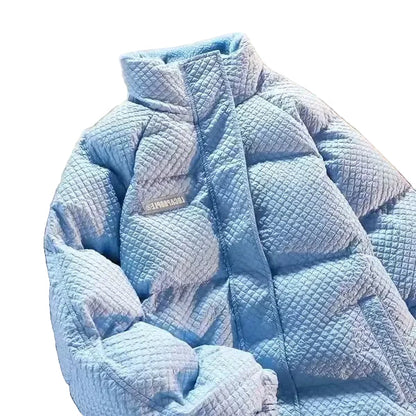 Dam Herr Vinterjacka Puffig Casual Lös Passform med Ståkrage – Trendig Vadderad Jacka för Par