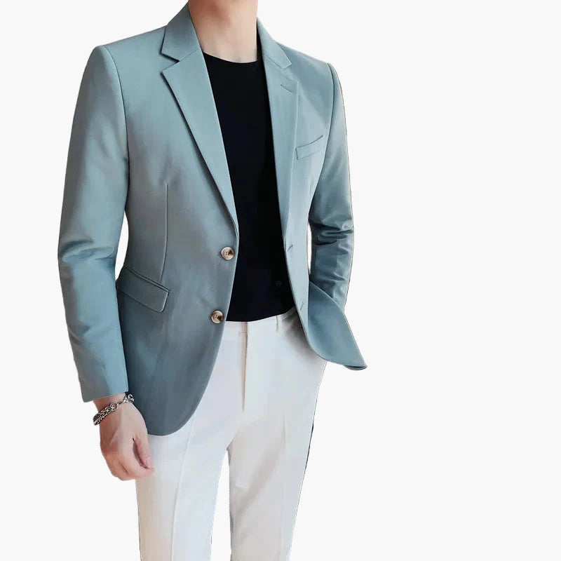 Herr Elegant Kavaj Slim Fit – Modern Blazer för Fest och Arbete