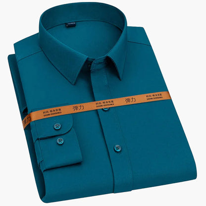 Herr Skjorta Elegant Business Slim Fit – Perfekt för Kontor och Fest