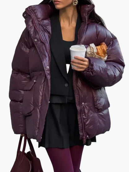 Dam Vinterjacka Oversized Puffer Elegant Urban Vardag