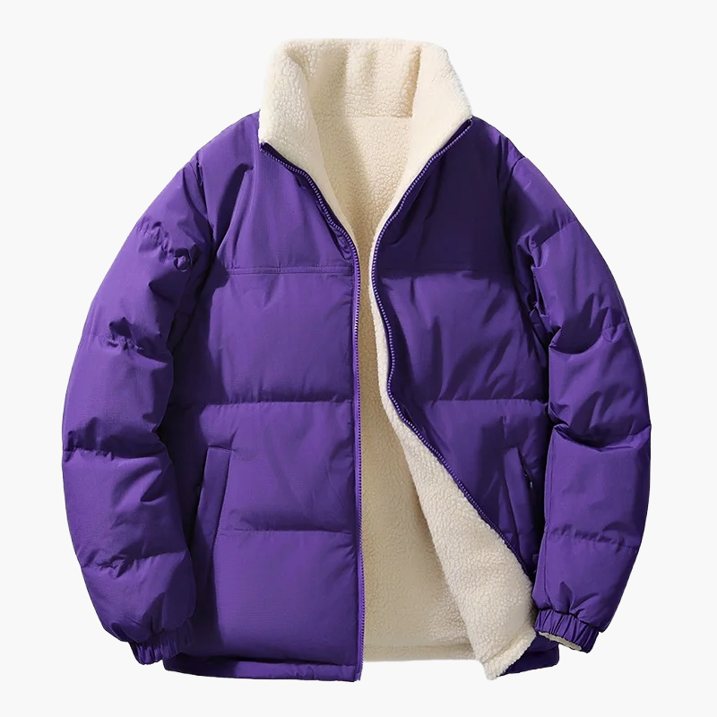 Herr Vinterjacka Lös Passform Urban Stil Varm Fleecefodrad