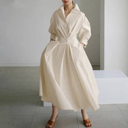 Fiona – Elegant Klänning med Hög Midja och Stretch i Plusstorlek
