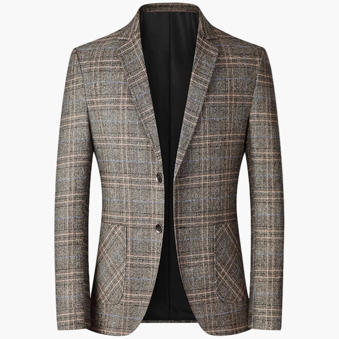 Herr Elegant Rutig Kavaj för Affär och Fest – Modern Slim Fit Blazer