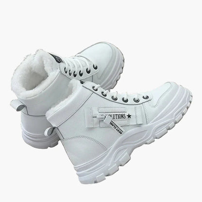 Dam Sneakers Vinterkängor med Hög Sula och Varm Foder – Trendiga Vardagsboots