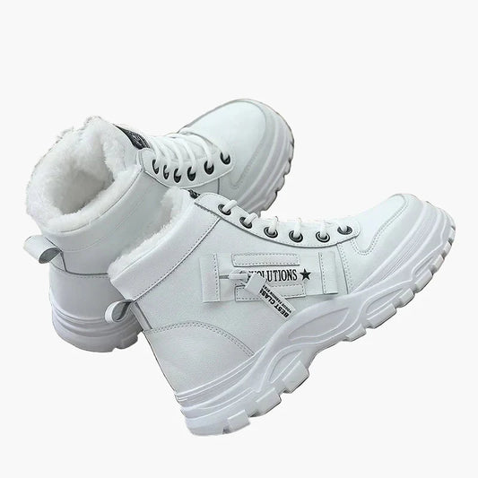 Dam Sneakers Vinterkängor med Hög Sula och Varm Foder – Trendiga Vardagsboots