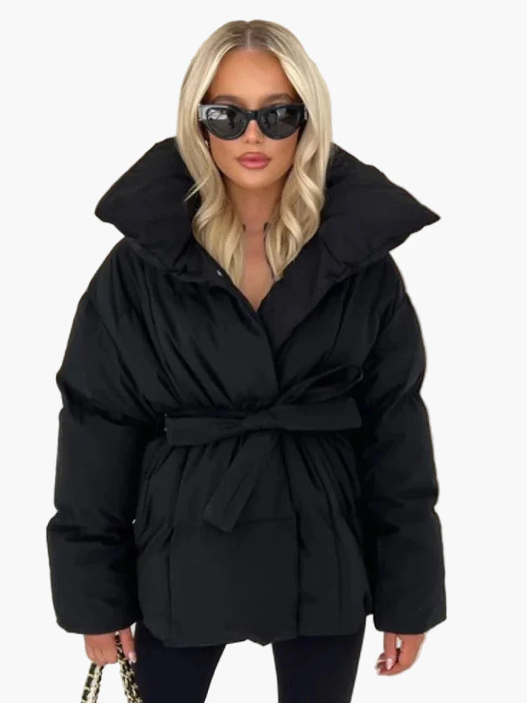 Dam Vinterjacka Med Bälte – Moderiktig Vadderad Kappa För Stad & Vardag