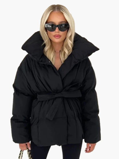 Dam Vinterjacka Med Bälte – Moderiktig Vadderad Kappa För Stad & Vardag