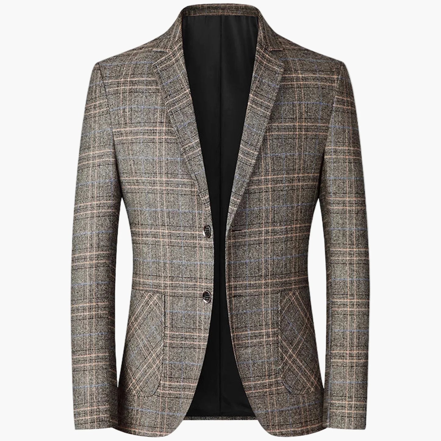 Herr Elegant Rutig Kavaj för Affär och Fest – Modern Slim Fit Blazer
