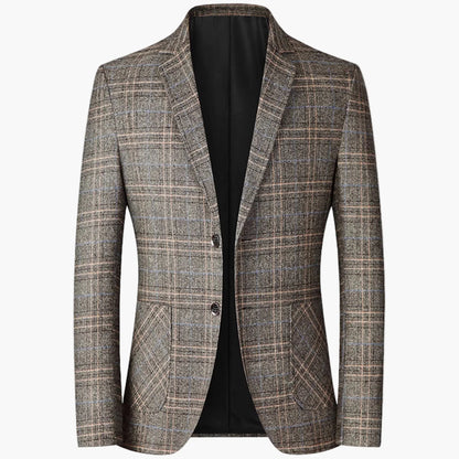 Herr Elegant Rutig Kavaj för Affär och Fest – Modern Slim Fit Blazer