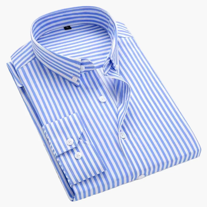 Herr Skjorta Randig Affärs- och Fritidsstil – Elegant Button-Down
