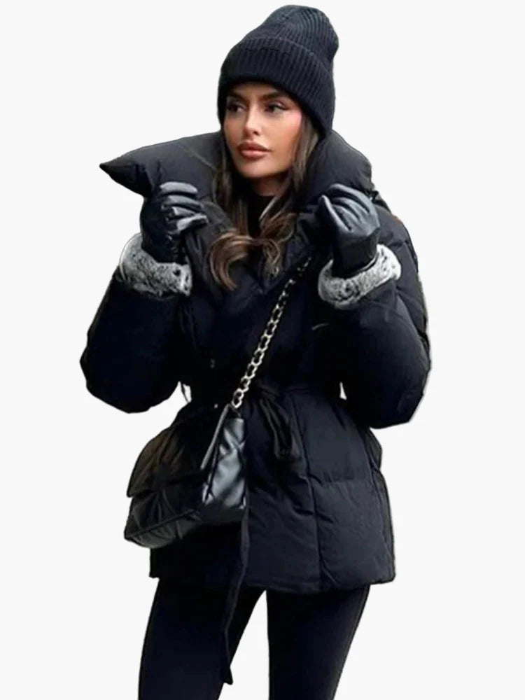 Dam Vinterjacka Med Bälte – Moderiktig Vadderad Kappa För Stad & Vardag