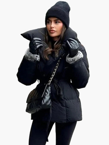 Dam Vinterjacka Med Bälte – Moderiktig Vadderad Kappa För Stad & Vardag