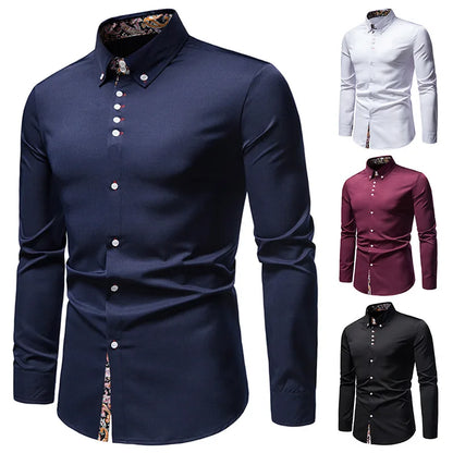 Perry – Slim Fit Paisley Print Skjorta för Män