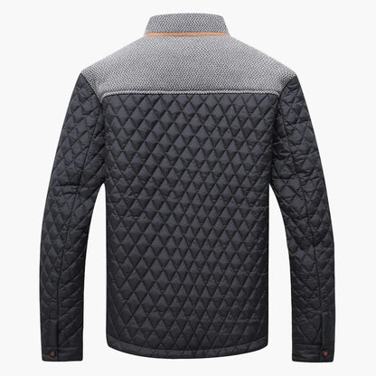 Herrjacka Quiltad Bomberjacka med Rutigt Foder – Modern Lättviktsjacka för Vardagsbruk